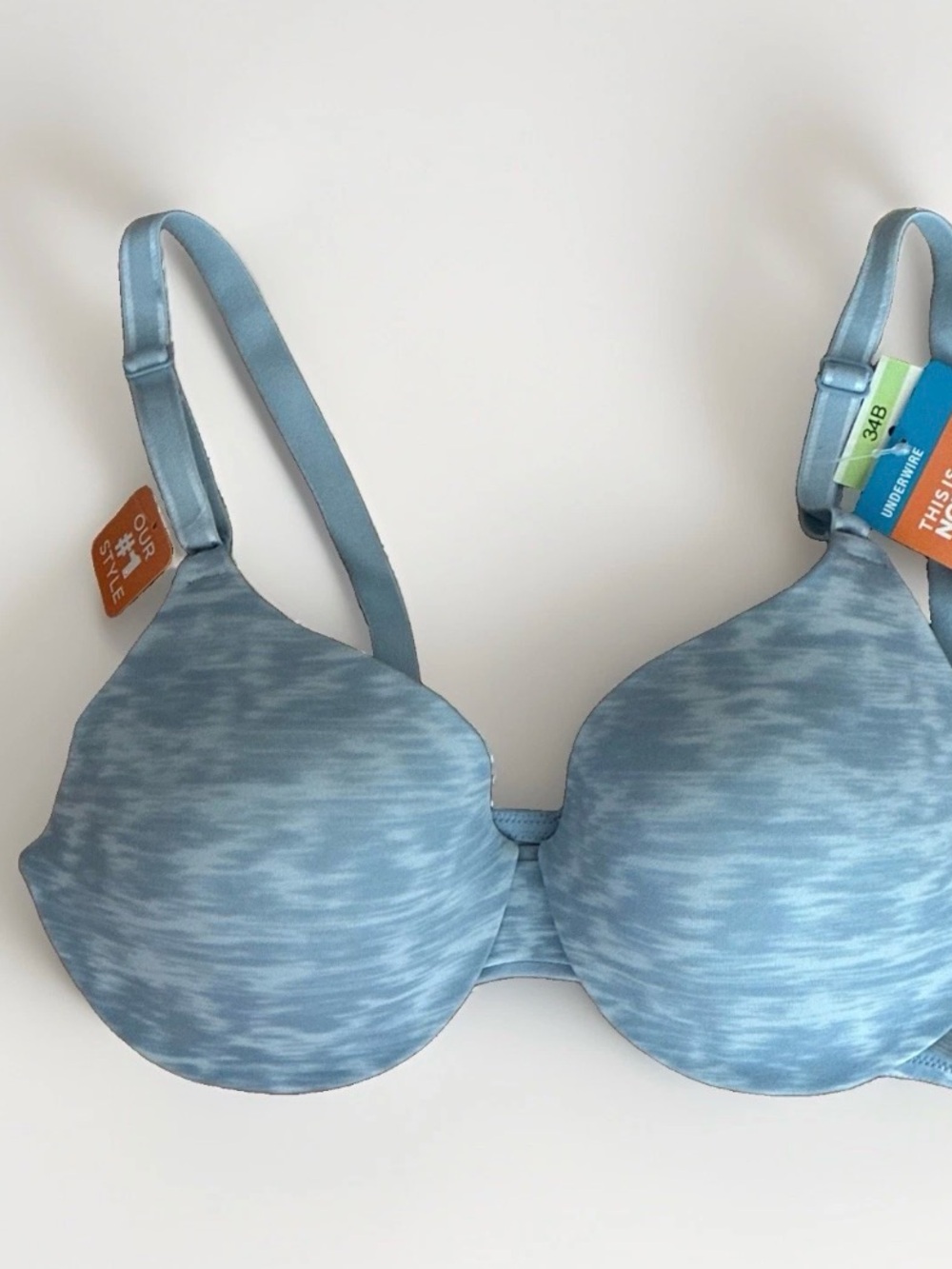 Warner's Light Blue Heathered T-Shirt Bra